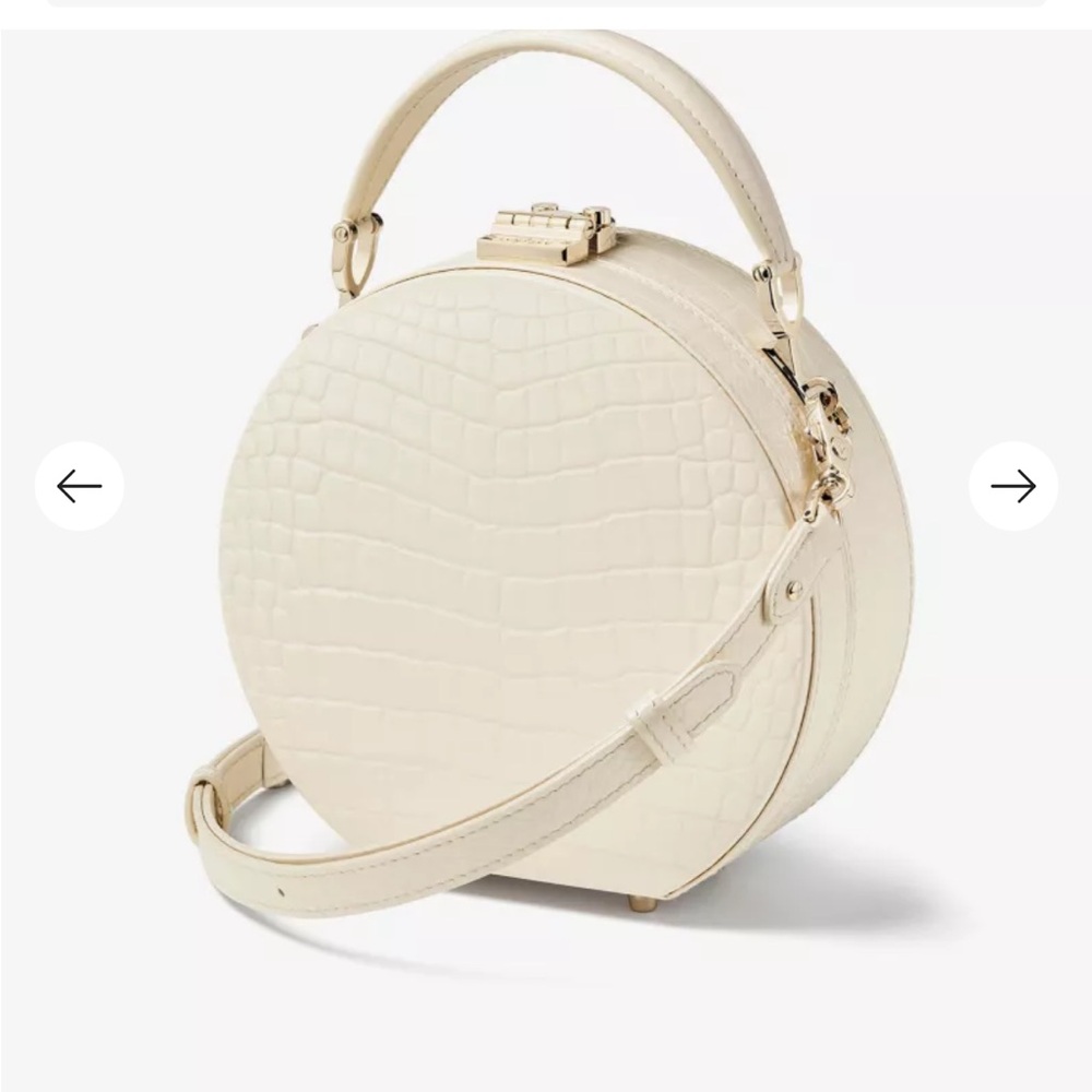 Aspinal of London Hat Box mini croc-embossed leather cross-body bag 🤍